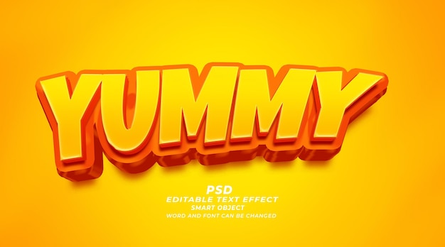 Yummy 3d editable text effect photoshop template