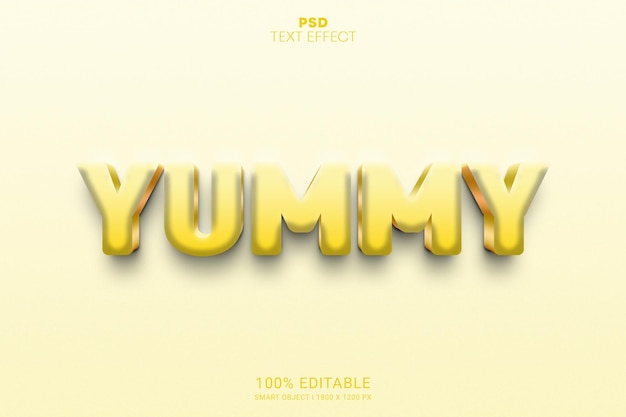 Yummy 3d psd editable text effect design