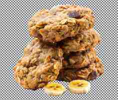 PSD yummy banana bread breakfast cookies isolated on transparent background