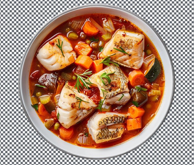 PSD yummy calulu fish and vegetable stew isolated on transparent background