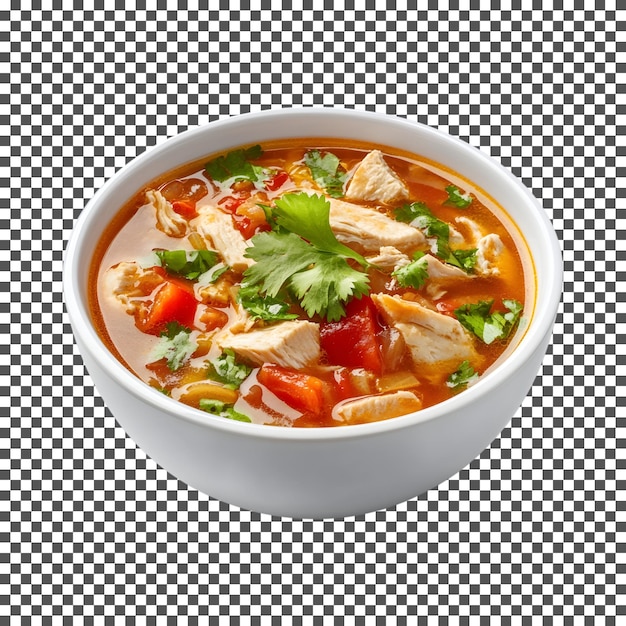 вкусный куриный суп на прозрачном фоне