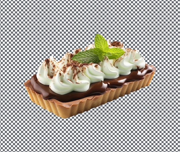 Yummy chocolate crust cake isolated on transparent background