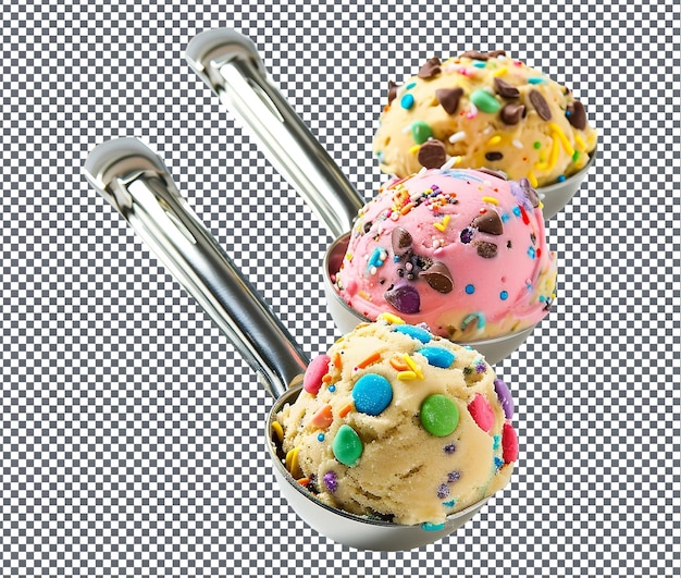 PSD yummy cookie dough scoop isolated on transparent background