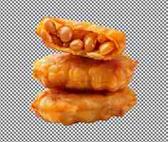 PSD yummy and delicious buns fried bean fritters isolated on transparent background