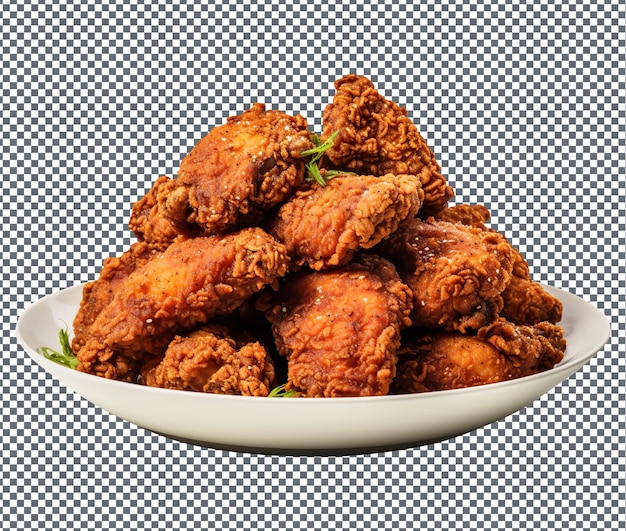 Yummy and delicious cajun fried chicken isolated on transparent background