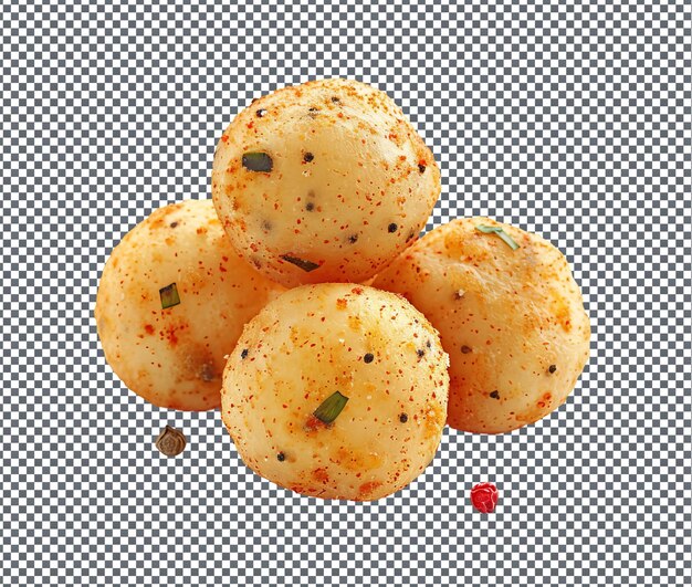 Yummy and delicious fried dough balls isolated on transparent background