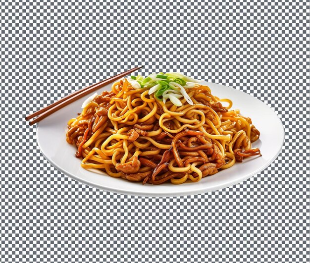 PSD yummy and delicious fried noodles isolated on transparent background
