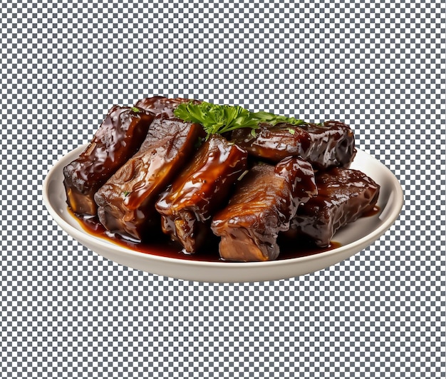 Yummy and delicious hong shao isolated on transparent background