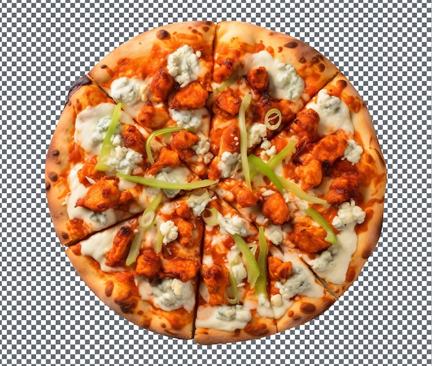 PSD yummy and delicious i buffalo chicken pizza isolated on transparent background