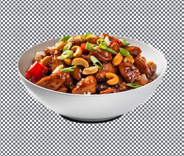 透明な背景に分離された美味しくておいしいカンパオチキン