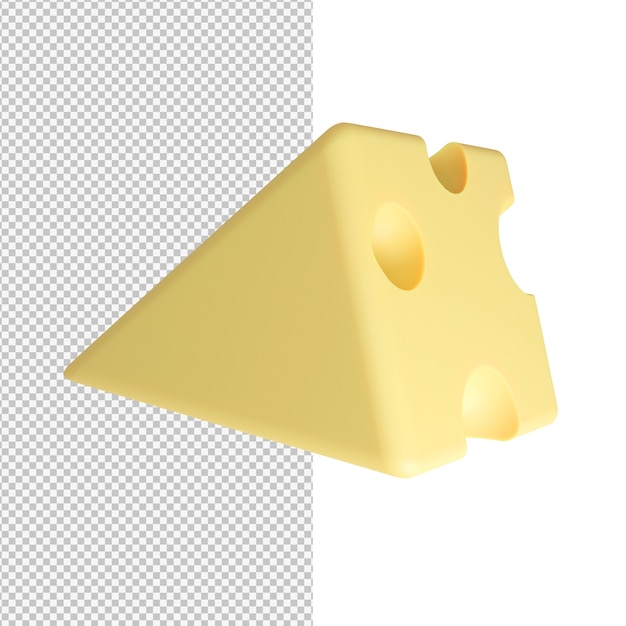고립 된 치즈의 맛있는 맛있는 조각