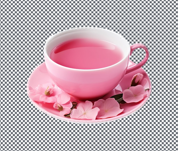 PSD yummy and delicious pink tea isolated on transparent background