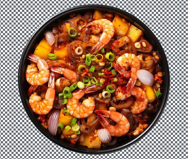 PSD yummy and delicious shrimp boil isolated on transparent background