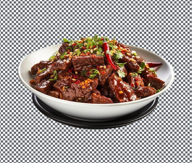 PSD yummy and delicious sichuan fish isolated on transparent background