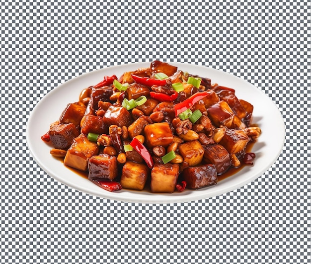 PSD yummy and delicious sichuan kung isolated on transparent background