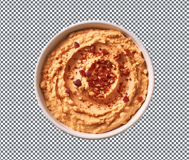 PSD delizioso e delizioso hummus di chipotle affumicato isolato su sfondo trasparente