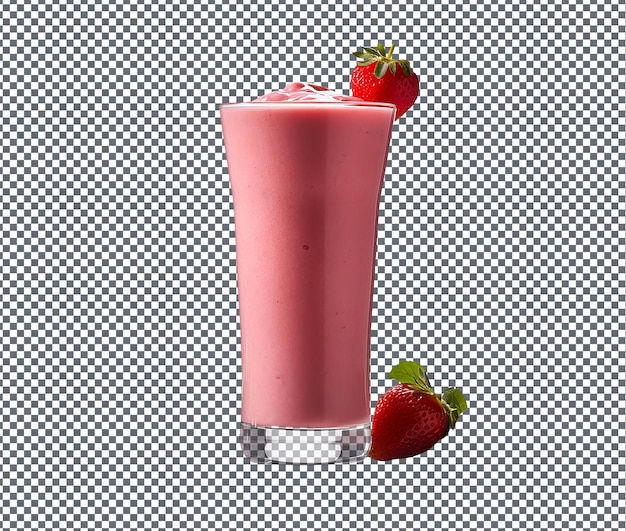 PSD yummy and delicious strawberry smoothie isolated on transparent background