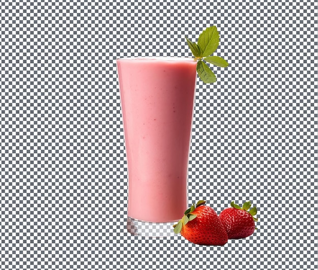 Yummy and Delicious strawberry smoothie isolated on transparent background