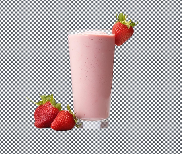Yummy and Delicious strawberry smoothie isolated on transparent background