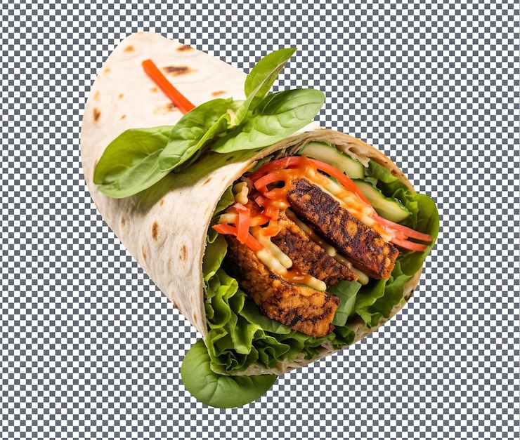 PSD yummy and delicious thai basil tofu isolated on transparent background