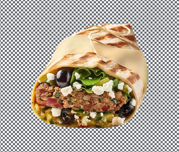 Yummy and delicious turkey wrap isolated on transparent background