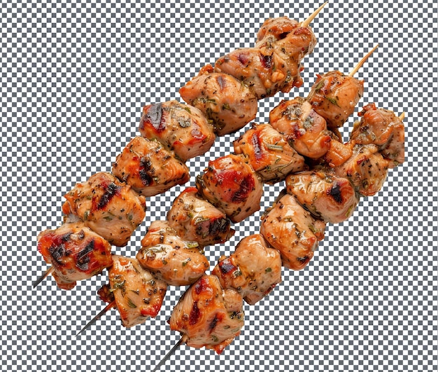 Yummy dinde turkey skewers isolated on transparent background