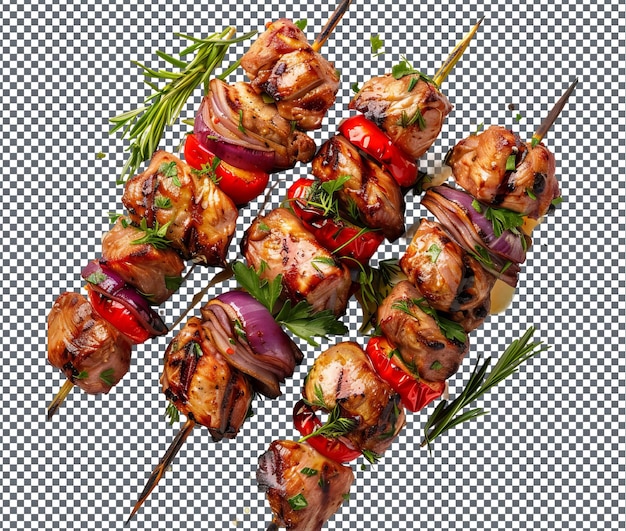 PSD yummy faisan pheasant skewers isolated on transparent background