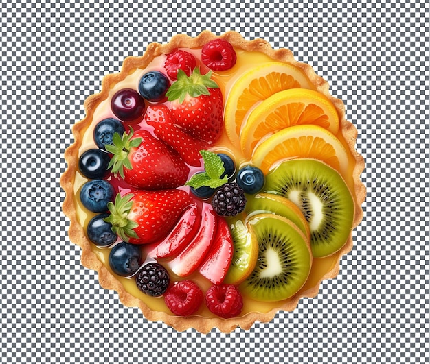 Yummy fianga fruit tart geïsoleerd op een doorzichtige achtergrond