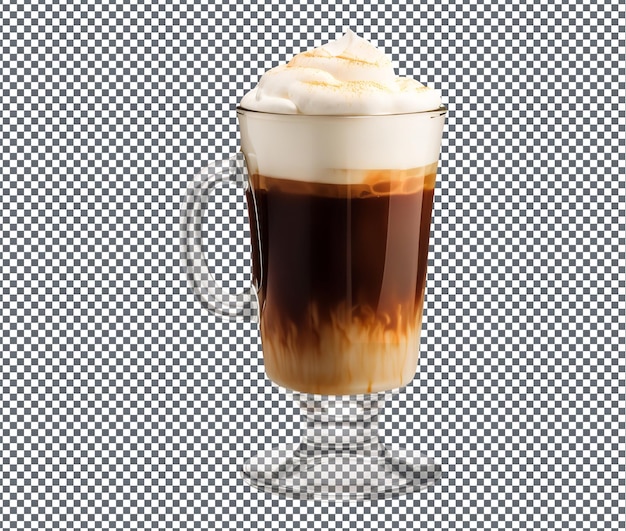 PSD yummy and fresh irish coffee isolated on transparent background