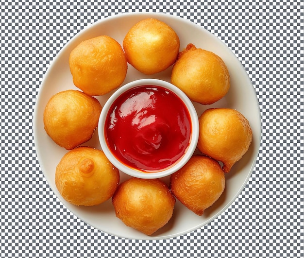 PSD yummy fried dough balls isolated on transparent background