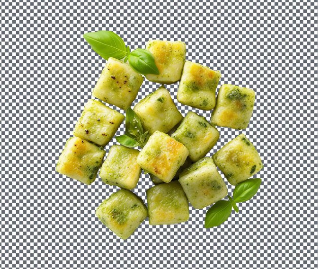 PSD yummy gitega grilled green gari gnocchi isolated on transparent background