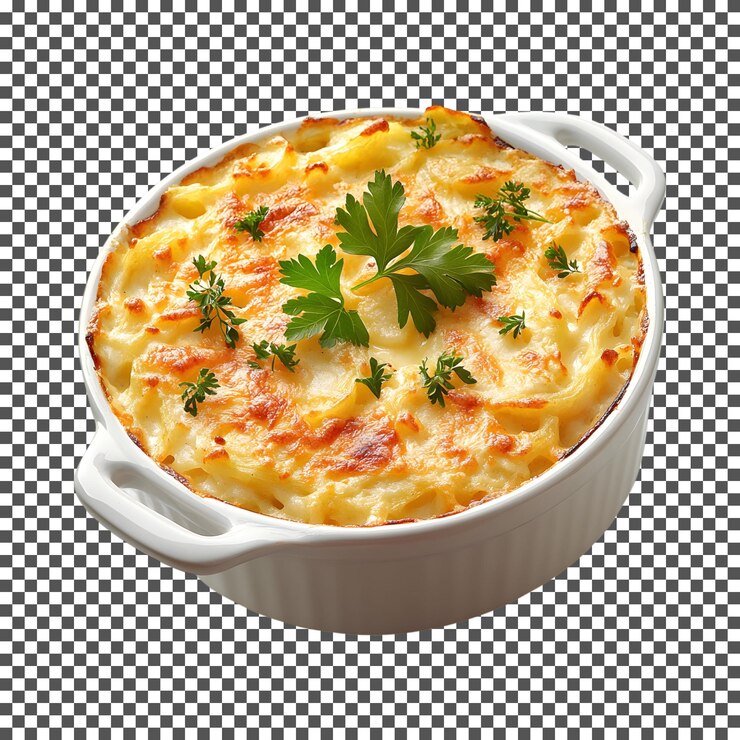 PSD yummy hash brown casserole isolated on transparent background