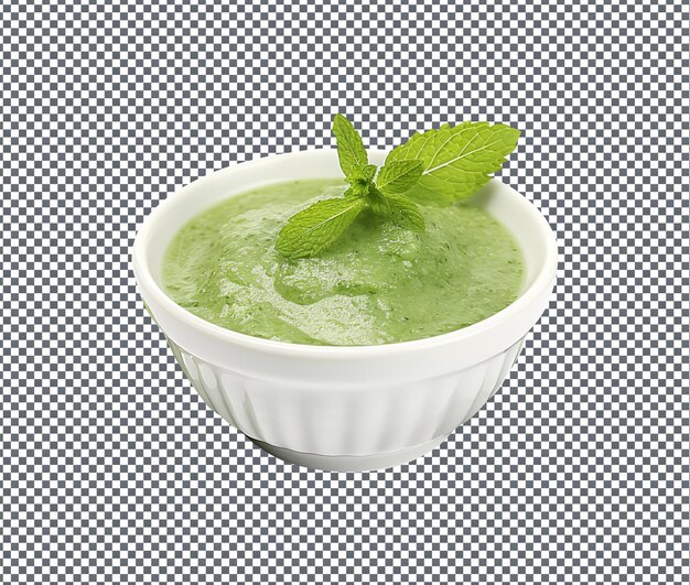 PSD yummy mint sauce isolated on transparent background