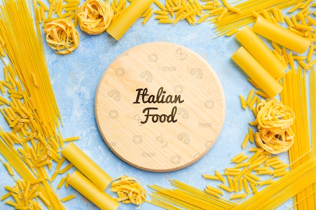 Yummy  pasta frame for italian food background