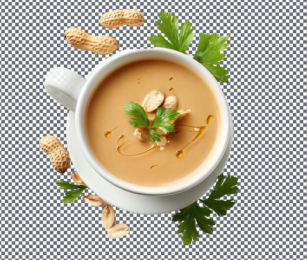 PSD yummy peanut soup isolated on transparent background