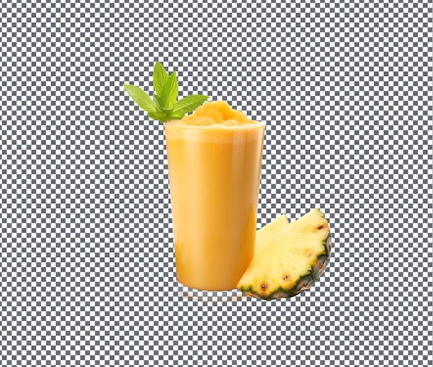 Yummy pineapple ginger smoothie isolated on transparent background