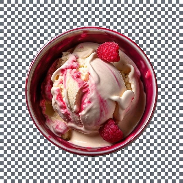 PSD yummy raspberry ice cream isolated on transparent background