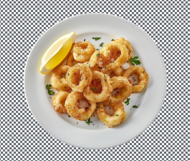 PSD yummy romana fried calamari isolated on transparent background