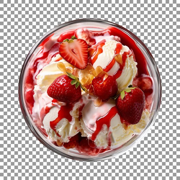 투명 한 배경에 고립 된 맛있는 딸기 아이스크림