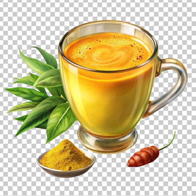 PSD yummy turmeric golden milk in a cup