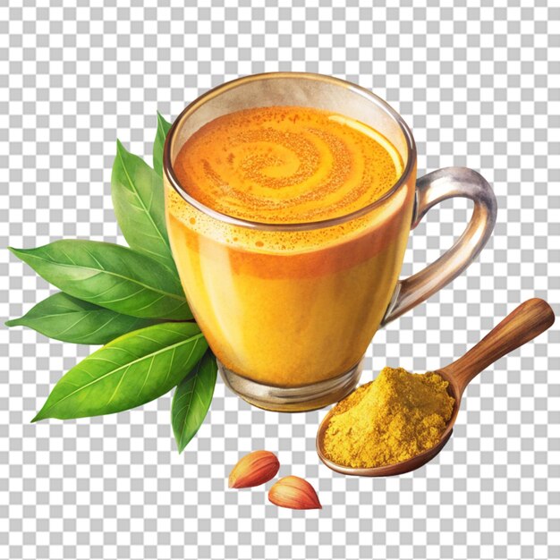 PSD delizioso latte dorato di curcuma in una tazza