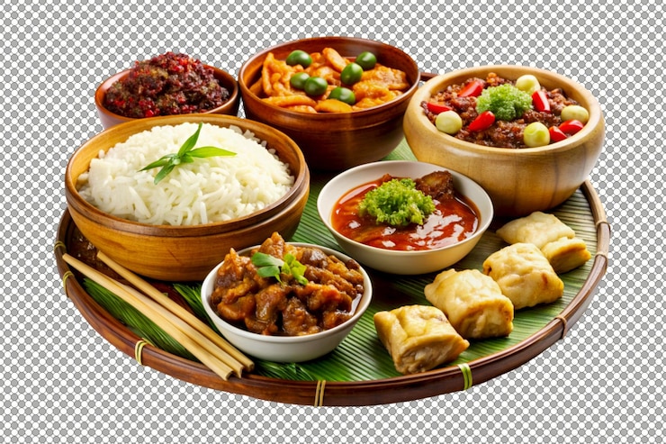 PSD yummy winter pita recipe full of decorated plate on transparent background