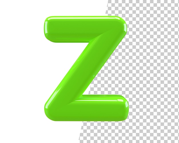 z brief groene tekst 3d render