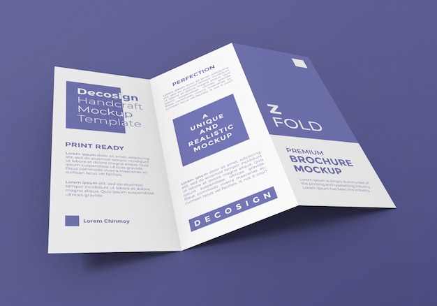 PSD z fold brochure mockup