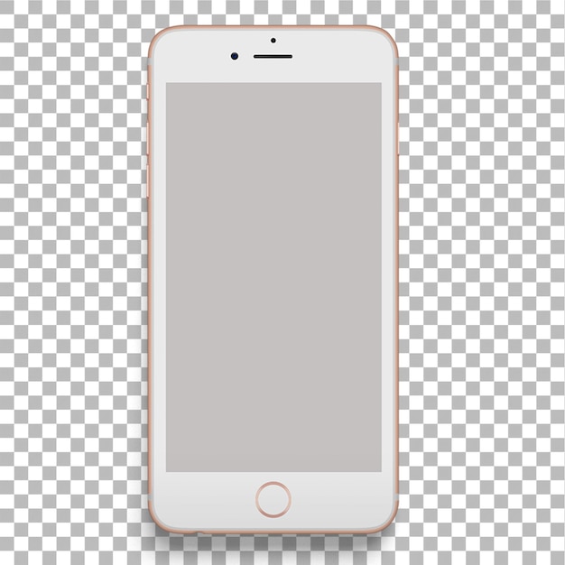 Z góry widok realistyczny smartfon odizolowany na prostym tle przydatny do projektowania elementów