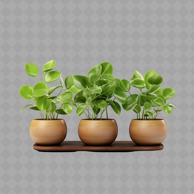 PSD z2 money plants in a pottery pot on wood stands with color natu isolated green tree for home decor