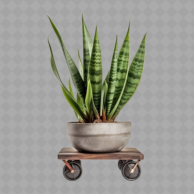 PSD z2 sansevieria cylindrica in a stoneware pot on an industrial c isolated green tree for home decor