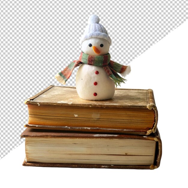 Zabawka śnieżka Stojąca Na Książce Na Przezroczystym Tle