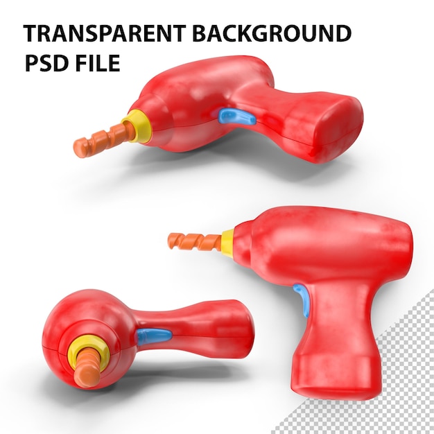 PSD zabawka wiertarka z tworzyw sztucznych png