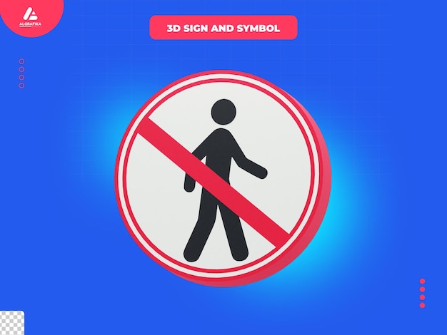 Zabronione dla pieszych 3d ikona